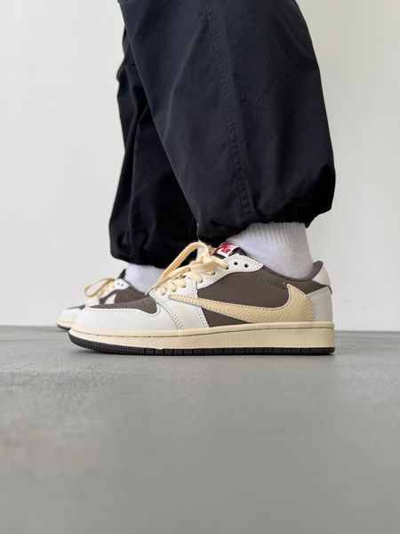Nike Air Jordan 1 Low x Travis Scott Beige/Gray nik-0518-924032 фото
