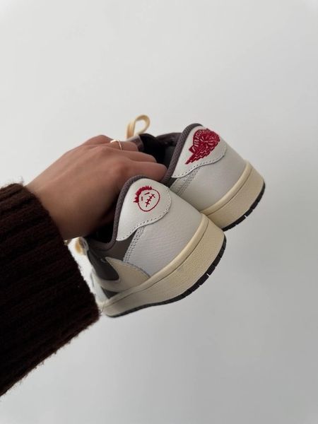 Nike Air Jordan 1 Low x Travis Scott Beige/Gray nik-0518-924032 фото