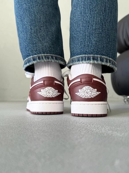 Nike Jordan 1 Retro Low White/Bordo nik-0551-988302 фото