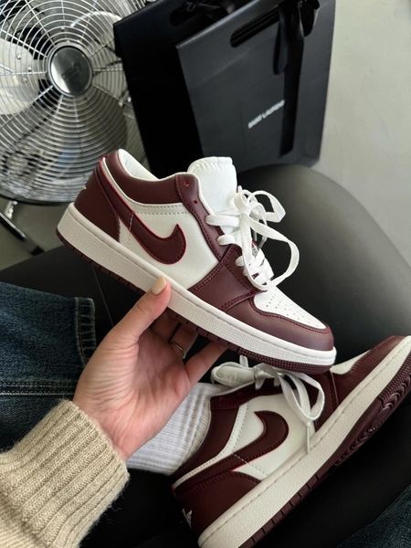 Nike Jordan 1 Retro Low White/Bordo nik-0551-988302 фото