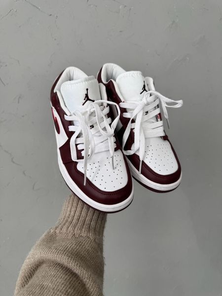Nike Jordan 1 Retro Low White/Bordo nik-0551-988302 фото