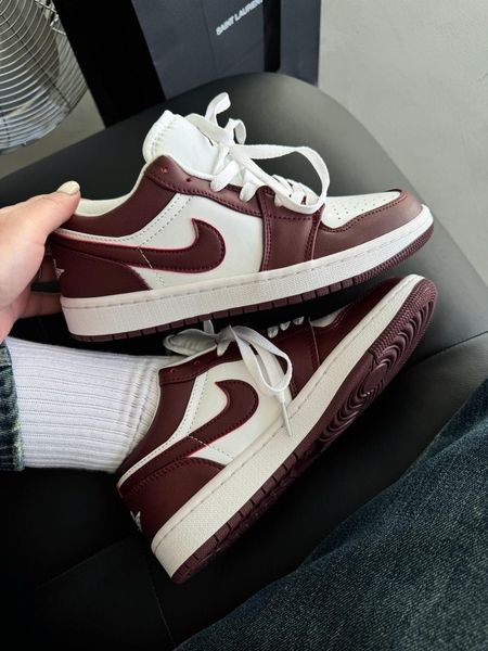 Nike Jordan 1 Retro Low White/Bordo nik-0551-988302 фото