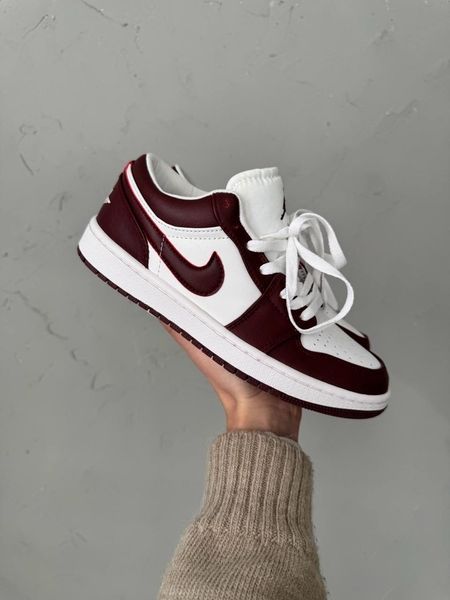 Nike Jordan 1 Retro Low White/Bordo nik-0551-988302 фото