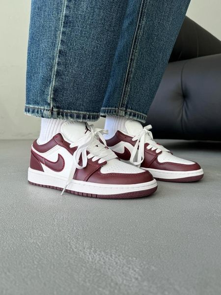 Nike Jordan 1 Retro Low White/Bordo nik-0551-988302 фото