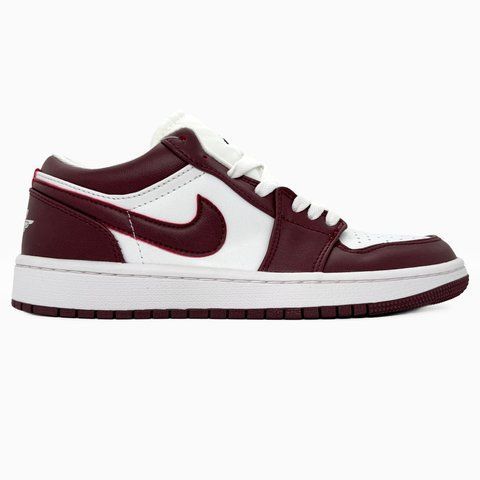 Nike Jordan 1 Retro Low White/Bordo nik-0551-988302 фото