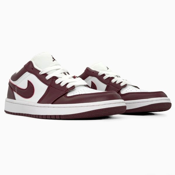 Nike Jordan 1 Retro Low White/Bordo nik-0551-988302 фото