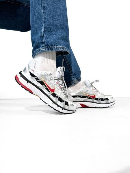 Nike P-6000 White/Silver/Red nik-0443-620824 фото